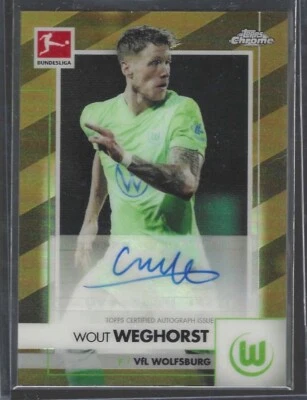 WOUT WEGHORST 2020-21 TOPPS CHROME BUNDESLIGA GOLD REFRACTOR AUTO RC #D /60 - Image 1 of 2