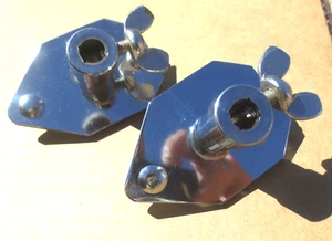 Vintage 1960's CAMCO Disappearing Bass Drum Spur/Leg Mounting Plates -NICE! - Picture 1 of 13