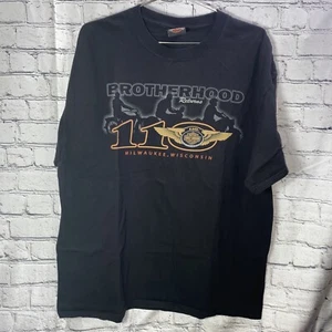 Vintage Harley Davidson Milwaukee Mischlers Beaver Dam TShirt Black Mens Size XL - Picture 1 of 6