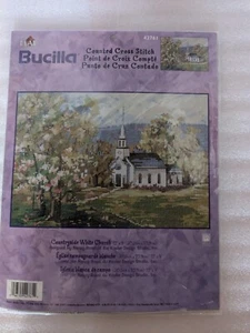 Bucilla Countryside White Church Counted Cross Stitch 42761 Sealed - Imagen 1 de 5