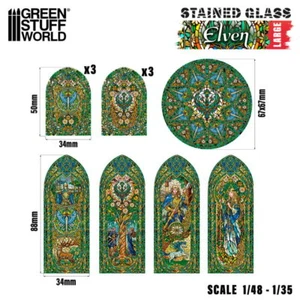 1/48 -1/35 Large Elven Miniature Window Stained Glass (sheet size: 150x220 mm) - Bild 1 von 1