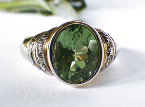 SCHMUCK-STCK RING 375 GOLD APATIT DIAMANT SOGNI D'ORO 755 16 50 19 59 Facetten - Bild 1 von 7