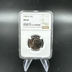 1989 D - 25C Washington Quarter Dollar NGC MS66 - Picture 1 of 4