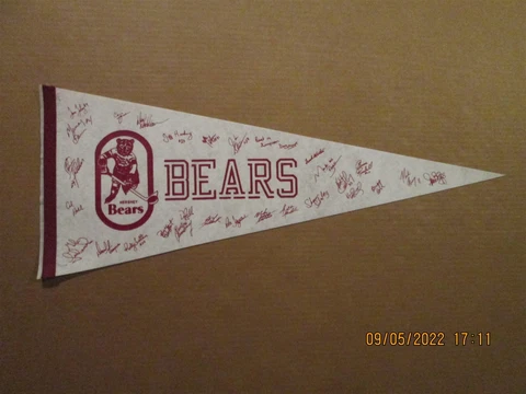 AHL Hershey Bears Circa 1980's Facsimile Autographed Team Logo Hockey Pennant Cover