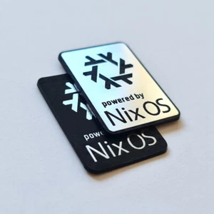 NixOS Linux Sticker Case Badge - Chrome Reflective - 35mm x 25mm (TWO pieces) - Afbeelding 1 van 3