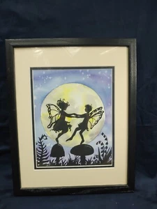 'Moondance 2' Watercolor Painting, Fairies, Framed Home Decor - Picture 1 of 5