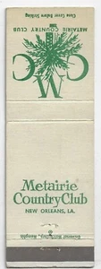 Metairie Country Club New Orleans LA FS Empty Matchcover - Picture 1 of 3