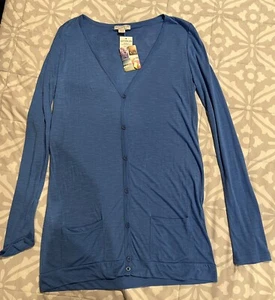 COTTON ON WOMEN ASPEN BOYFRIEND CARDI NEW TAGS BLUE LIGHT THIN CARDIGAN LARGE - Picture 1 of 5