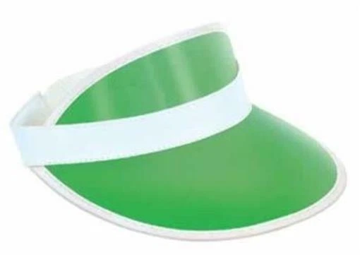 Visera de plástico verde transparente para distribuidores gorra solar ajustable casino Vegas fiesta de juego Foto 1 de 1