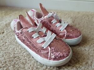 Carter's Toddler Girl's Pink Glitter Bunny Shoes, Size 5T