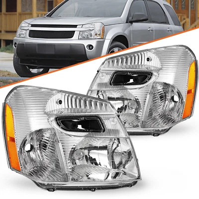 Par de faros de carcasa cromados para Chevy Equinox 2005-2009 05-09 2 piezas Foto 1 de 4