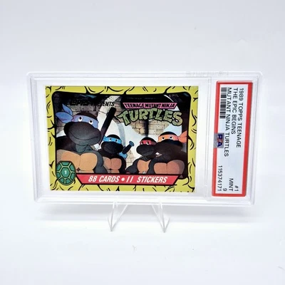 1989 Topps TMNT Ninja Turtles Adventure Begins #1 Title Card PSA 9 - Image 1 of 2