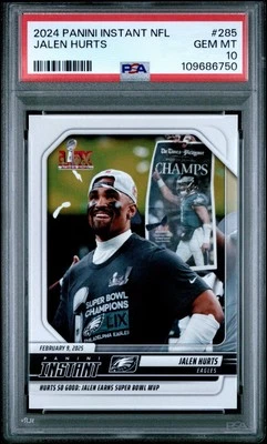 2024 Panini Instant Eagles Jalen Hurts Super Bowl LIX MVP/1529 #285 PSA 10 Foto 1 de 3