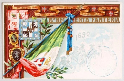 ITALY 1910s nice 6. Reggimento Fanteria Military War Propaganda Picture PPC Card - Image 1 of 2
