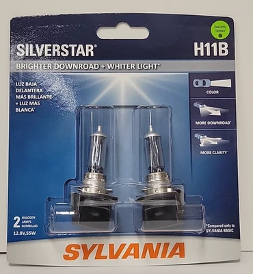 SYLVANIA H11B SilverStar 高性能卤素灯灯泡,2 个灯泡 — 第 1/3 张图片