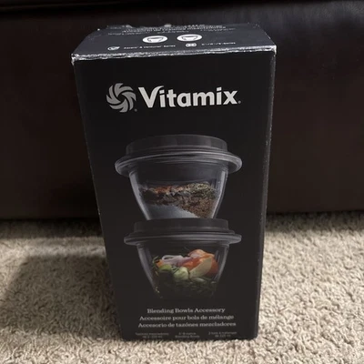 2 Pack Vitamix 8oz Blending Cup/Bowl Accessory w/Lids Open Box/Packaging - Image 1 of 4