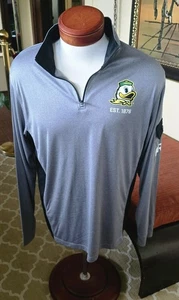 NICE Oregon Ducks Long Sleeve Adult Zip Neck Pullover Size Men's L - Picture 1 of 4