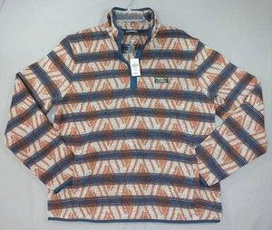 NWT LL Bean Mens Large Reg Fleece 1/4 Snap Southwest Aztec Pullover New Rustic - Picture 1 of 9