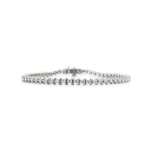 Ladies 14K White Gold 3-Prong 2.28ct Diamond Tennis Bracelet - Picture 1 of 8