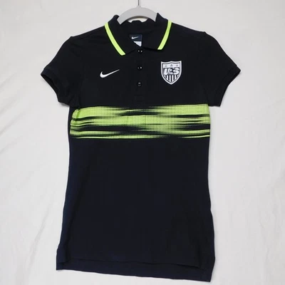 Nike Women’s USA National Soccer Team Polo Black Neon Size Small 2015 blokette - Image 1 of 4