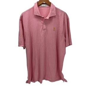 Holderness & Bourne Polo Shirt Mens XXL Hunter Fit Pink Stripe RYDER CUP Golf - Picture 1 of 9