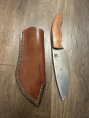 Custom American Handmade Fixed Blade Knife 9” Mesquite / 5160 Forged Leather - Image 1 of 4