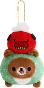 San-X Rilakkuma Kimono Serie hängendes Plüschtier, Chairoikoguma Shishimai - Bild 1 von 4