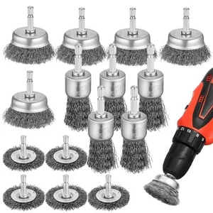 15 Pcs Steel Wire Wheel Brush for Drill, 1/4-inch Cepillo De Alambre Parajojo... - Picture 1 of 9