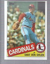 1985 Topps St. Louis Cardinals Baseball Card #177 Dave Von Ohlen