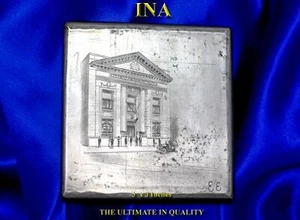 INA Steel Engraving Plate 3x3 of Madison & Kedzie State Bank Very Rare - Imagen 1 de 3