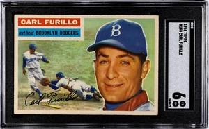 SGC 6 - 1956 Topps #190 Carl Furillo Brooklyn Dodgers - Picture 1 of 2