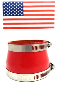 3.5" 89 90mm to 3" 76mm Silicone Reducer Coupler Hose Tube W/ Stainless Clamps - Picture 1 of 8