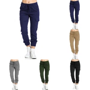 Trendy Jogger Style Sweatpants for Women with Cargo Pockets and Loose Fit - Picture 1 of 15