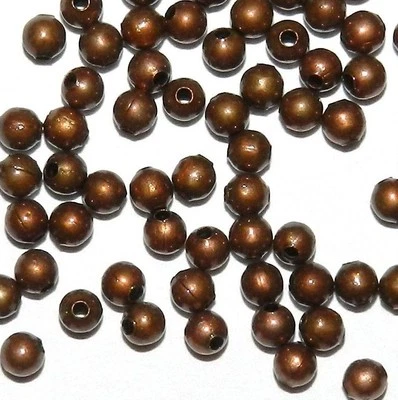 Cuentas espaciadoras de metal de acero redondas de 2,5 mm de cobre envejecido MB387 100 piezas Foto 1 de 2