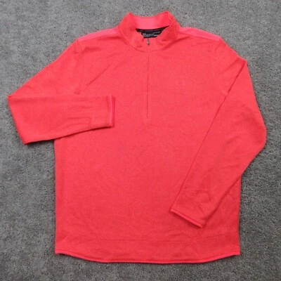 Suéter Under Armour Para Hombre Extra Grande Naranja ColdGear Tejido Cuarto Cremallera Pullover Foto 1 de 4