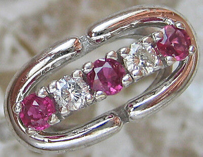 Love ✯ 0,14 Ct Brillant Ring Aus 14k 585 Gold Mit Rubin Rubine Diamond Ruby 3213 • 343€