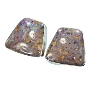 NATURAL Louisiana Opal Earrings  Solid Sterling Silver Hand Made Earrings 20x20 - Picture 1 of 13