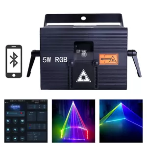 Apple Android App Edit 5W RGB iLDA DMX Animation Stage Projector Laser Lighting - Picture 1 of 12
