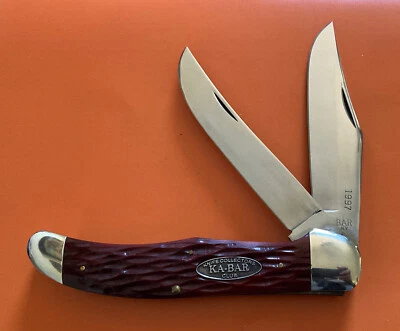 KA-BAR OLEAN N.Y. USA 1997 COLLECTORS CLUB RED BONE HANDLE LARGE KNIFE NOS. - Image 1 of 4