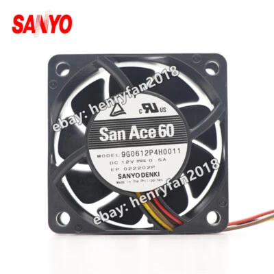 SANYO Denki 9G0612P4H0011 SanAce Fan DC 12V 0.5A 60*60*25MM 4-wire Cooling Fan - Image 1 of 4