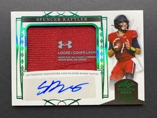 2022 Leaf Trinity Spencer Rattler player worn patch auto 24/25 South Carolina
