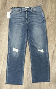 RE/DONE 70s Ultra High-Rise Stove Pipe Jeans Light Destroyed Women's Sz 30 NWT - Picture 1 of 11