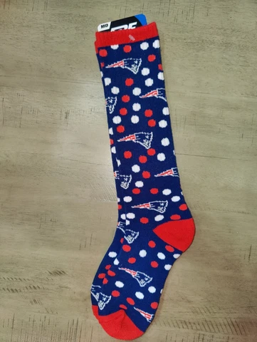 New England Patriots Womens NFL Team Polka Dots Knee High Socks Medium Cover