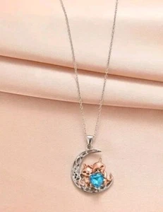 Necklace Heart Embrace Pendant Silver Necklace Jewellery Brand New - Picture 1 of 4