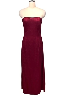 Maxi Vestido Formal Jessica McClintock Años 90 De Colección Bordado Sin Tirantes Capricho Talla 12 Foto 1 de 4