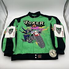 Vintage 2009 NOS Mens JH Designs The Joker Cartoon Biker Green Nascar Jacket 2XL