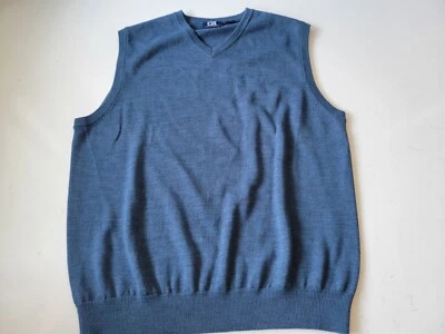 Cutter & Buck Men's Wool Blend Blue Knit Vest Large - Image 1 of 4
