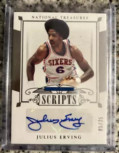 Julius Erving Dr J 2015-16 Panini National Treasures Scripts Auto #/35 Autograph - Picture 1 of 4