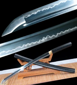 Handschmiede Ton gehärtet T10 Stahl Klinge japanisches Schwert Samurai Wakizashi Katana - Bild 1 von 9