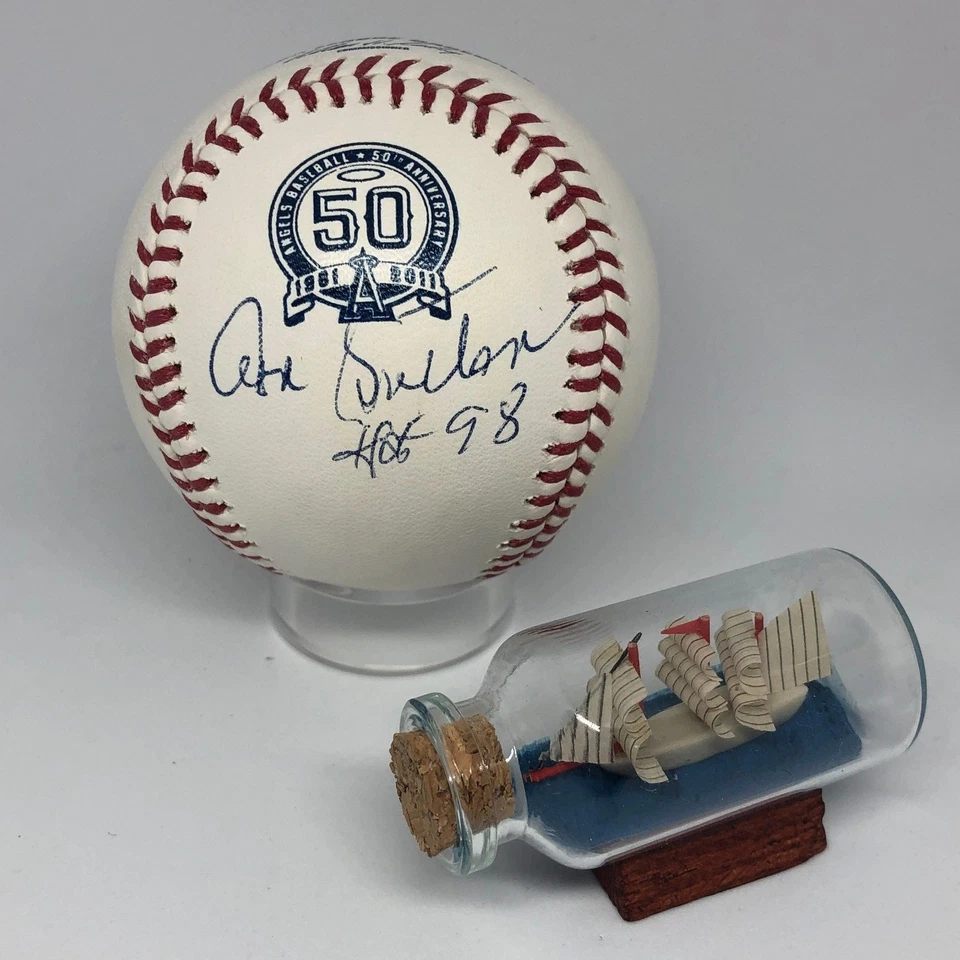 Don Sutton signed Rawlings Angels 50th Logo Baseball JSA Angels Inscribed A884 - Image 1 of 1